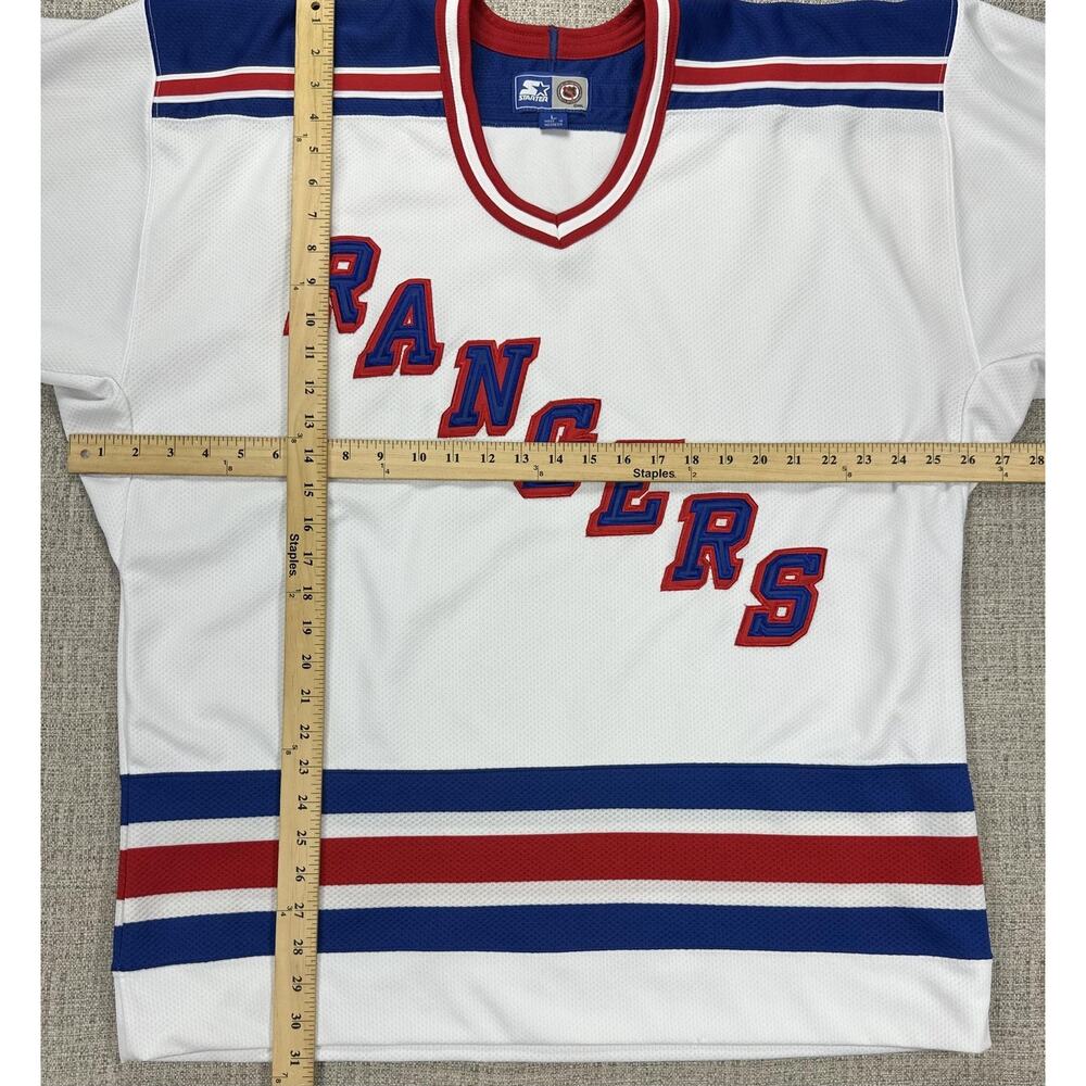 Vintage New York Rangers Jersey Mens Large White NHL Hockey Starter - Picture 2 of 14